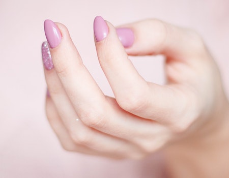 Pink Heart Nails